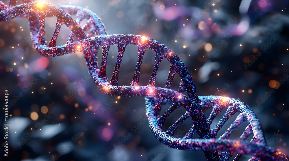 Intricate 3D Visualization of DNA Double Helix Intricate 3D Visualization of DNA Double Helix