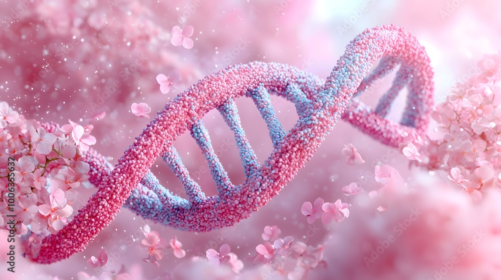 Elegant 3D Double Helix Illustration in Vibrant Colors Elegant 3D Double Helix Illustration in Vibrant Colors