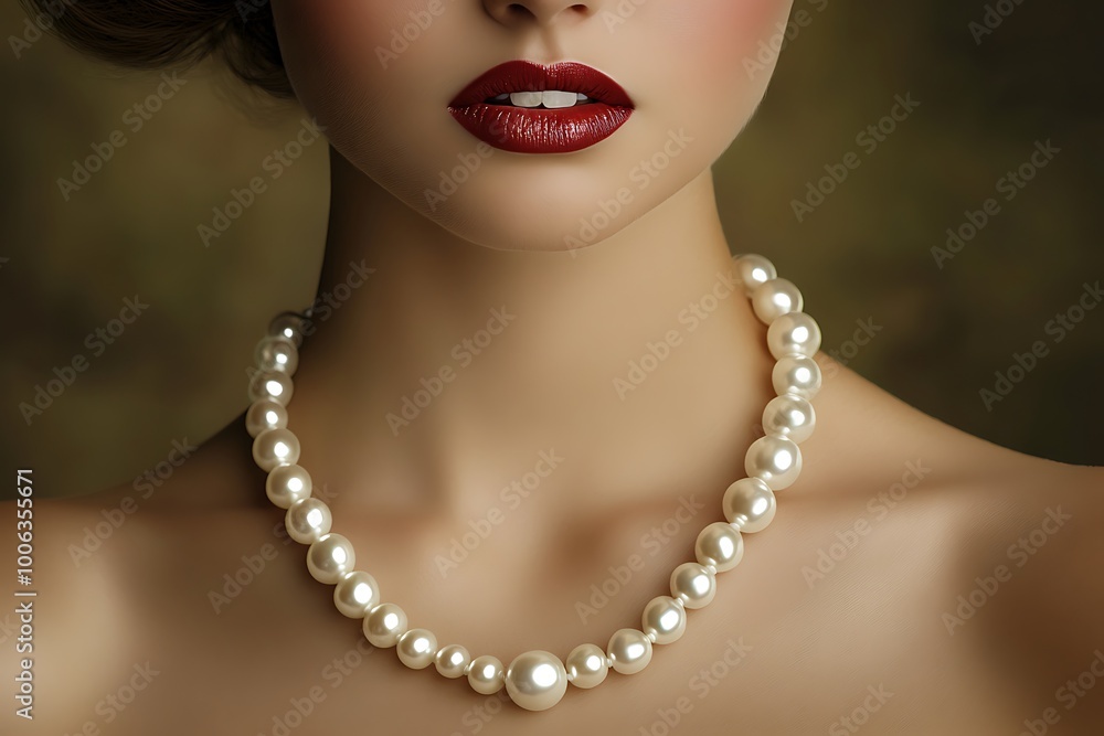 Bride waring beautiful pearl necklace Bride waring beautiful pearl necklace