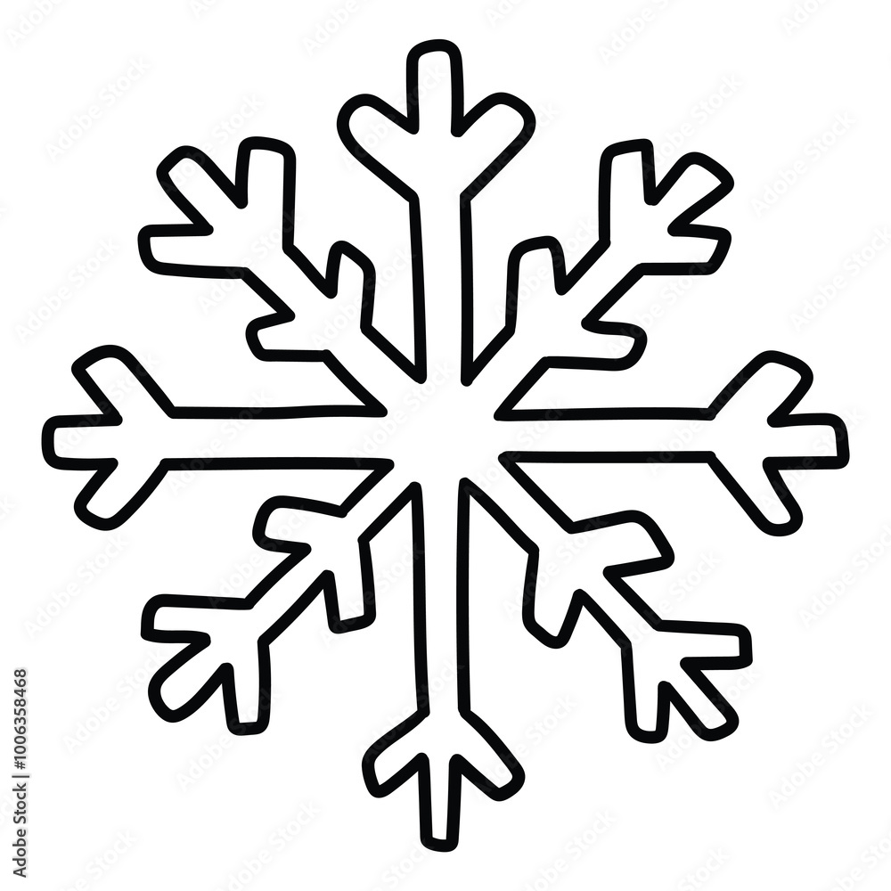 Hand drawn doodle snowflake on white background. Hand drawn doodle snowflake on white background.