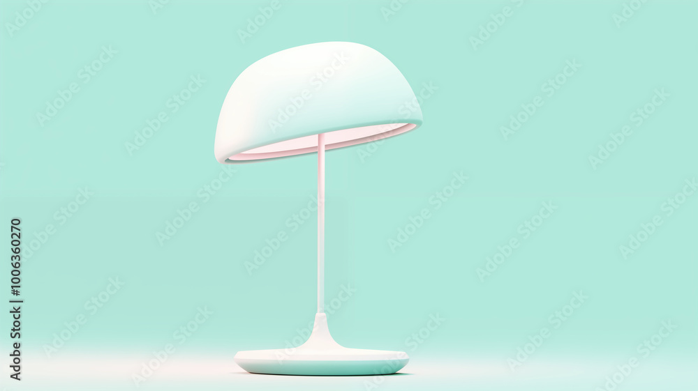 3d rendering of a table lamp on a green background in pastel colors. Generative AI 3d rendering of a table lamp on a green background in pastel colors. Generative AI