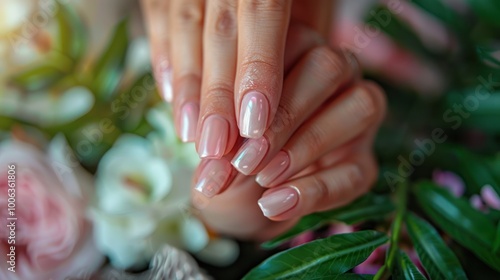 Close up of beautiful woman's fingernails