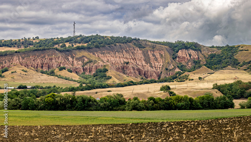 The red cliffs of Papa Rosie in Romania  photo