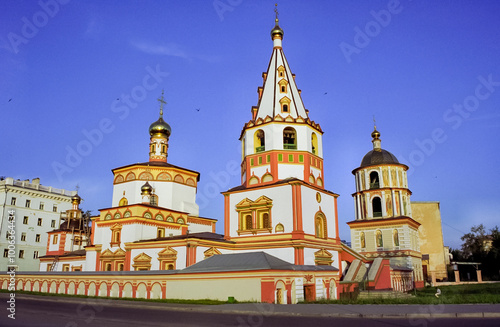 Historical buildings and monuments in the streets of the city of Irkutsk in Krasnoyarsk Krai, Russia. photo