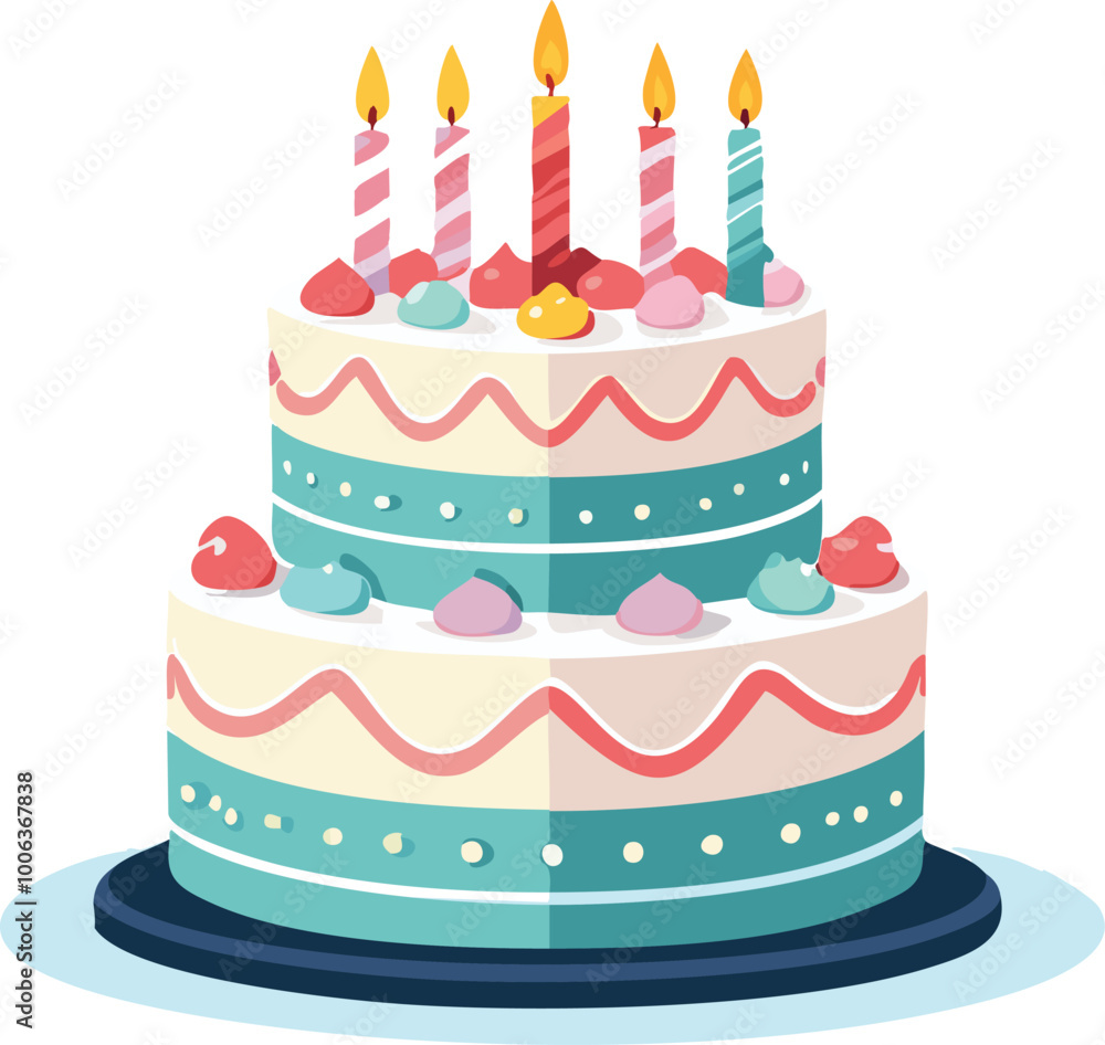 Birthday Cake Isolated Illustration on Transparent Background. Birthday Cake Isolated Illustration on Transparent Background.