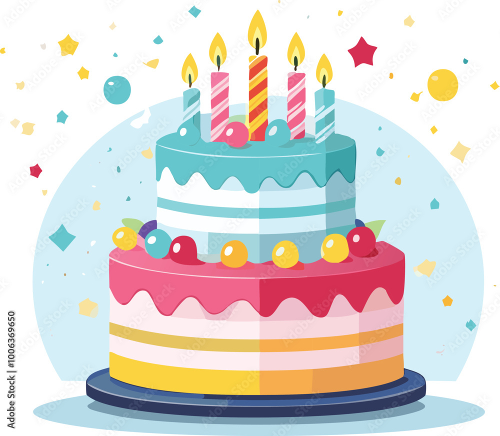 Birthday Cake Isolated Illustration on Transparent Background. Birthday Cake Isolated Illustration on Transparent Background.