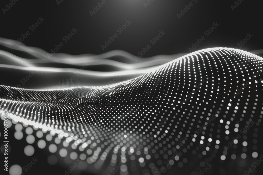 Abstract image with moving white dots on a black background in animation style. Abstract image with moving white dots on a black background in animation style.