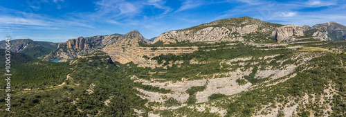 Gabardiella mountain range and Peña de San Cosme, Sierra and Canyons of Guara Natural Park, Huesca, Aragon community, Spain photo