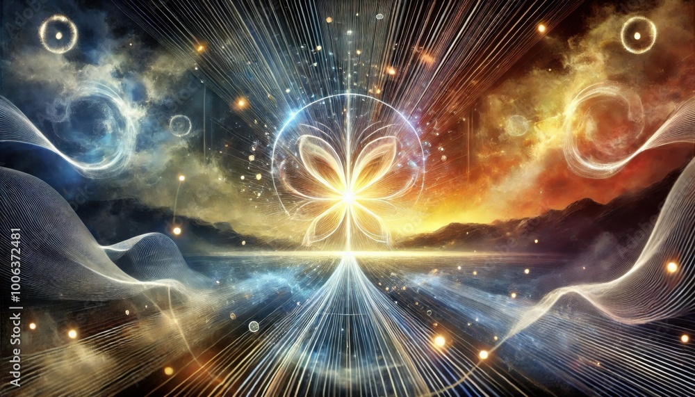Spritual epiphany, enlightment, law of attraction, telekineses or manifestation concept Spritual epiphany, enlightment, law of attraction, telekineses or manifestation concept