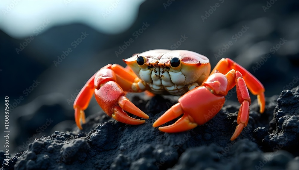 Sally Lightfoot Crab on Lava Rock in the Galapagos Sally Lightfoot Crab on Lava Rock in the Galapagos