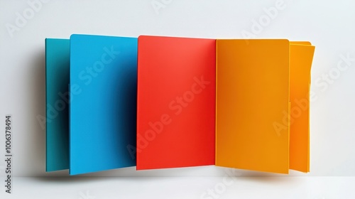 A playful arrangement of three oversized folders on a white background, emphasizing fun in educational settings Free Download A playful arrangement of three oversized folders on a white background, emphasizing fun in educational settings - GFXLoad