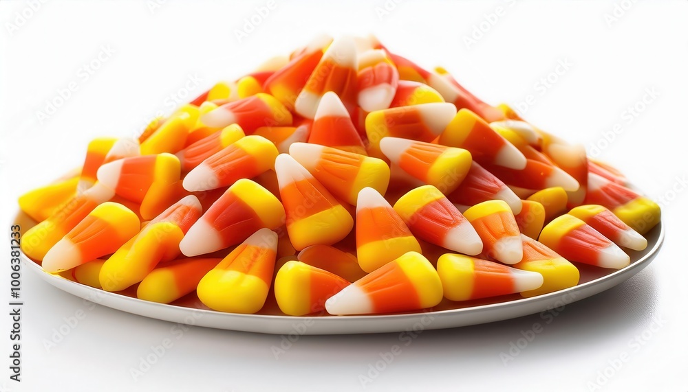 Bright and Festive Candy Corn Pile. Classic Halloween Treat Featuring Yellow, Orange, and White Colors in a Close-Up View, Perfect for Autumn and Holiday Themed Marketing or Celebrations Bright and Festive Candy Corn Pile. Classic Halloween Treat Featuring Yellow, Orange, and White Colors in a Close-Up View, Perfect for Autumn and Holiday Themed Marketing or Celebrations