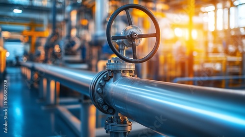 industrial pipeline and pipe rack in a modern production plant for petroleum, chemical, hydrogen, or ammonia, highlighting energy infrastructure, processing, and manufacturing systems