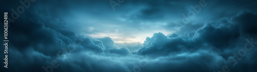 Wallpaper Mural A dramatic skyline with dark clouds hovering above, the scene illuminated by soft light breaking through the mist. A cinematic atmosphere full of intensity and depth. Torontodigital.ca