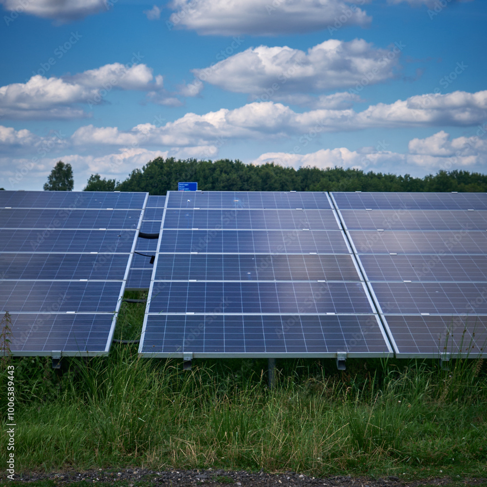 solar energy farm with large photovoltaic panels in rows solar energy farm with large photovoltaic panels in rows