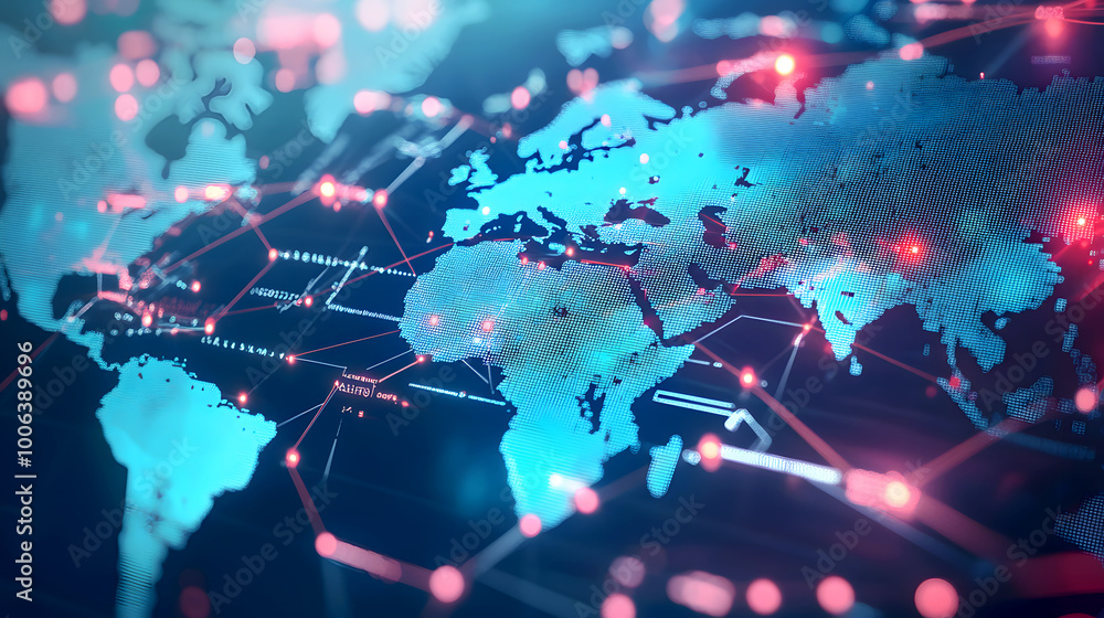 Global Business Growth and Data Streams Visualization Global Business Growth and Data Streams Visualization