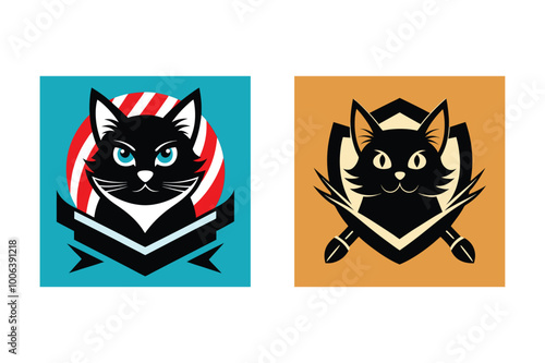 black and white cats vector