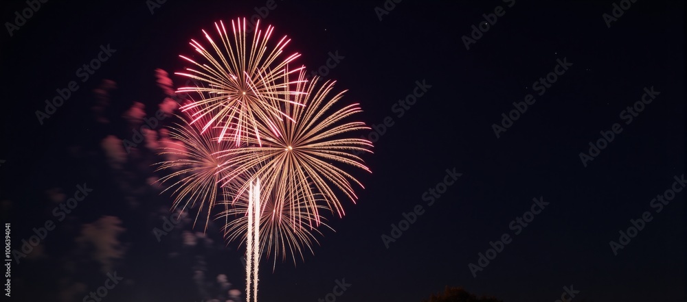 Night sky filled with fireworks for New Year celebration backdrop Night sky filled with fireworks for New Year celebration backdrop