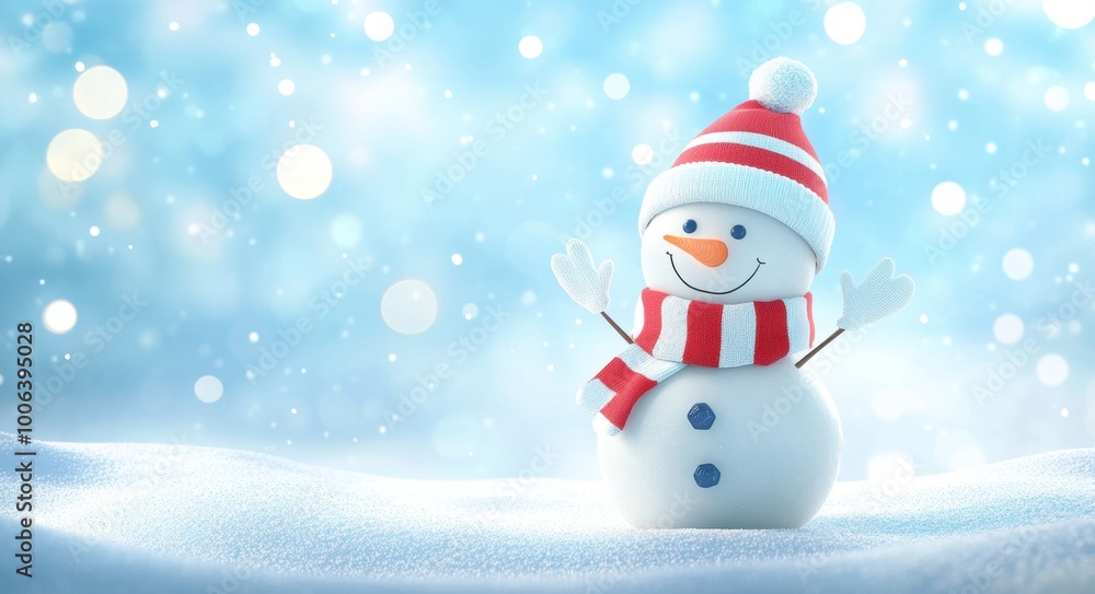 Fototapeta premium Happy Snowman Winter.