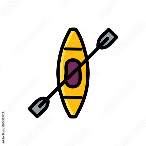 Kayak vector icon, filled flat racing boat sign.