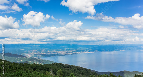 Wallpaper Mural green hills sea shore line aerial drone view summer travel destination for vacation panoramic photography Torontodigital.ca