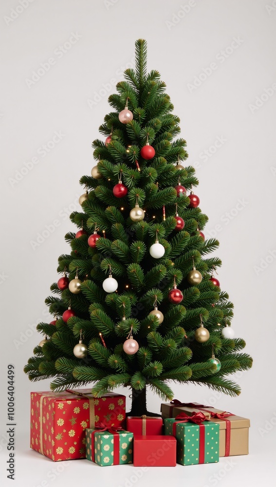 Generative Christmas tree adorned with festive gifts Generative Christmas tree adorned with festive gifts