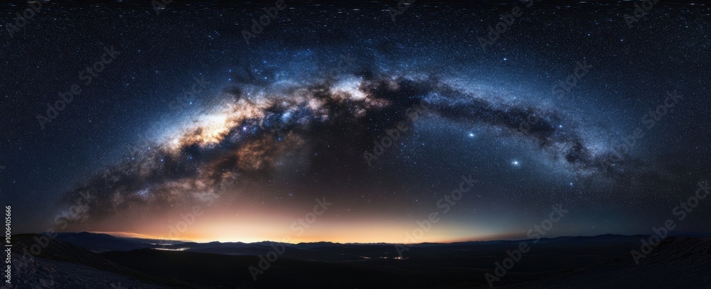 Fototapeta premium Milky Way Over Mountains.