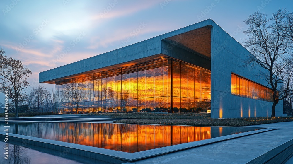 Modern Architecture Reflecting in Water Modern Architecture Reflecting in Water