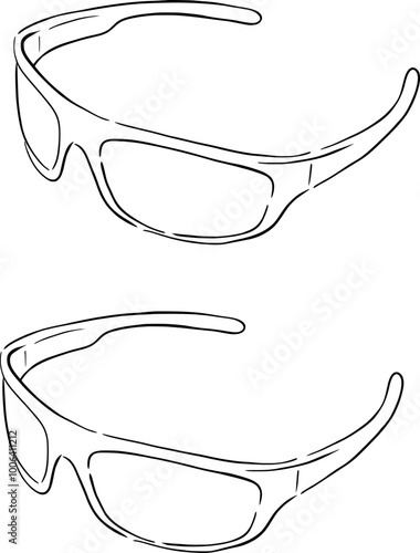 sport glasses image. one image is plain and the other is colored