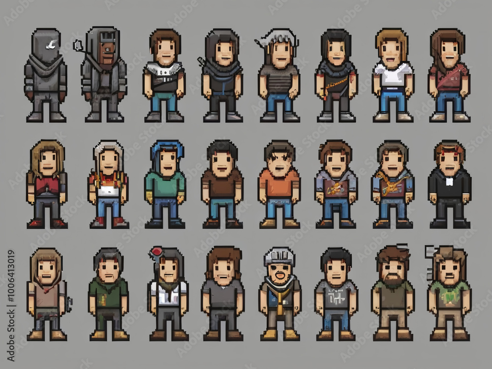 game characters NPC vandal for the game pixel art 8 bit AI generated game characters NPC vandal for the game pixel art 8 bit AI generated