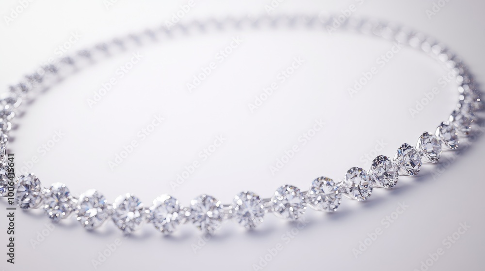 A beautiful circle of shimmering diamonds creating a continuous trail, set against a clean white background, symbolizing elegance and luxury A beautiful circle of shimmering diamonds creating a continuous trail, set against a clean white background, symbolizing elegance and luxury