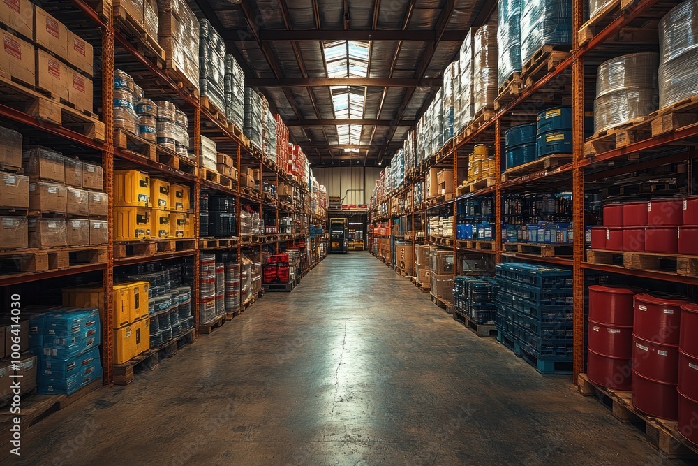 Warehouse Interior with Shelving Warehouse Interior with Shelving