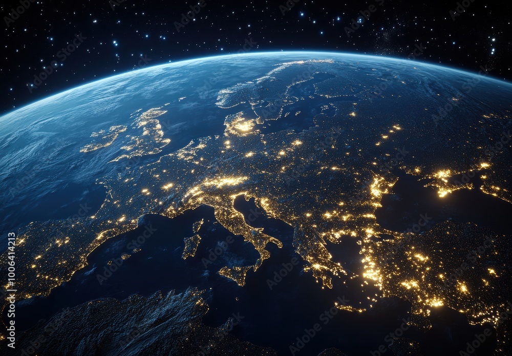 Fototapeta premium Europe Night Lights.