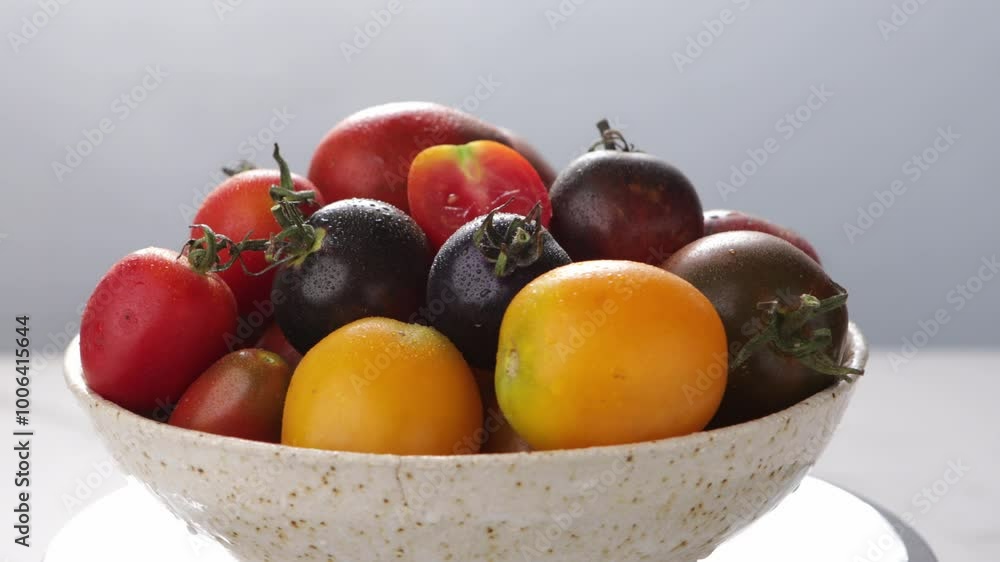 fresh heirloom tomatoes close up in bowl vegetables food fresh heirloom tomatoes close up in bowl vegetables food