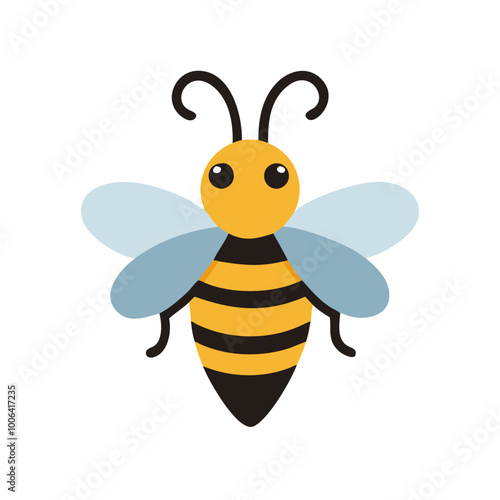 Cartoon bee with blue wings