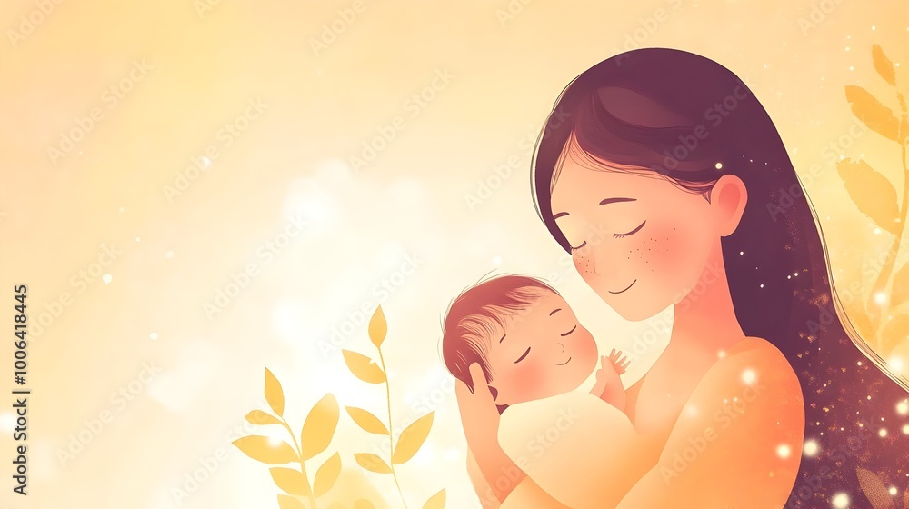 Loving Mother Embracing Her Adorable Baby in Warm Embrace