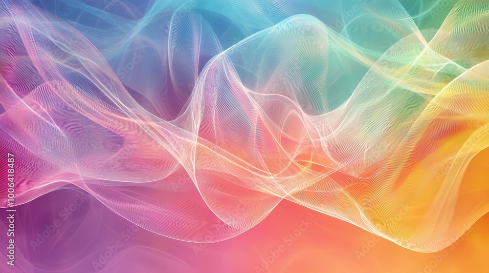 Illuminated Wave of Colorful Abstractions - Abstract Background with Soft Ripples and Spectrum of Ideas Illuminated Wave of Colorful Abstractions - Abstract Background with Soft Ripples and Spectrum of Ideas