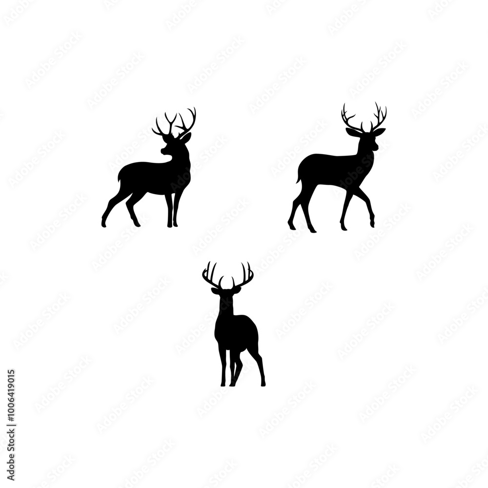 Naklejka premium deer vector illustration for icon,symbol or logo. deer silhouette. deer template logo
