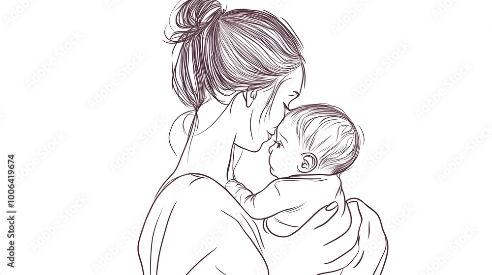 Loving Mother Embracing and Comforting Her Cherished Child Loving Mother Embracing and Comforting Her Cherished Child