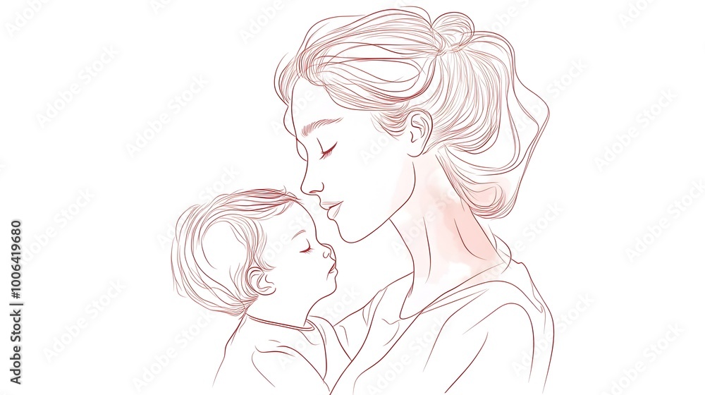 Affectionate Mother Hugging and Embracing Her Precious Baby in Loving, Tender Moment Affectionate Mother Hugging and Embracing Her Precious Baby in Loving, Tender Moment