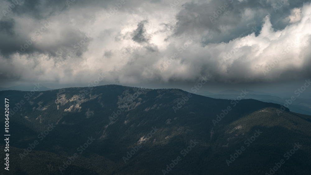 Obraz premium This image captures the serenity of nature with a tree in the foreground and majestic mountains in the background. The quiet beauty of the scene invites a sense of reflection.