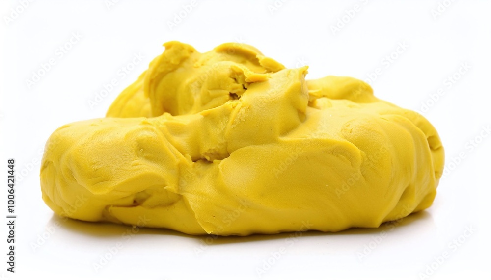 Yellow clay abstract lump on white background Yellow clay abstract lump on white background