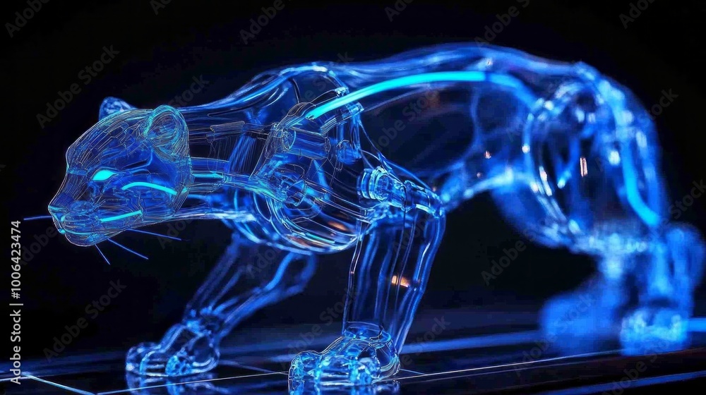 ## Cybernetic Panther: Glowing Blue Lines 1 ## Cybernetic Panther: Glowing Blue Lines 1