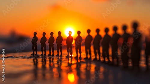 ## Sunset Salute: Toy Soldiers in Perfect Formation