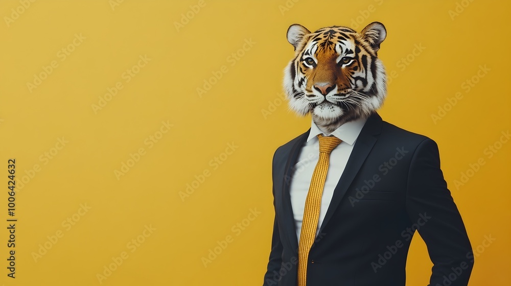 Powerful Business Tiger - Corporate Executive in Suit Powerful Business Tiger - Corporate Executive in Suit