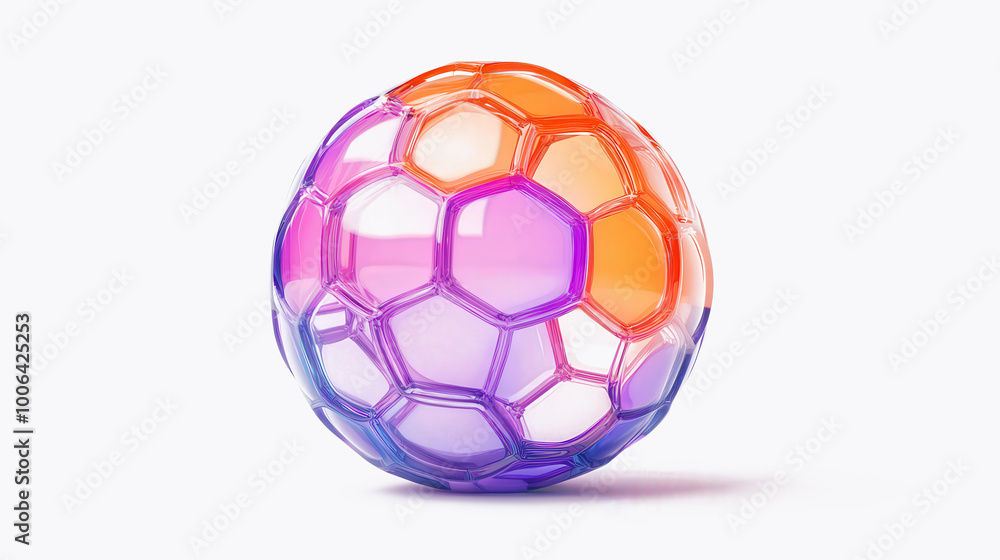 Naklejka premium Vibrant Abstract Liquid Sphere, a dynamic 3D rendering of colorful bubbles, showcasing fluid shapes and vivid hues, set against a clean white backdrop for striking contrast.
