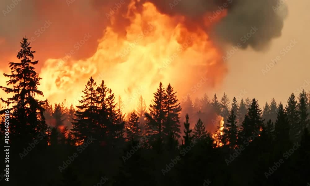 Forest fires are burning the forests in summer Forest fires are burning the forests in summer