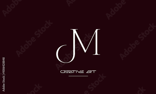 JM, MJ, J, M abstract letters logo monogram