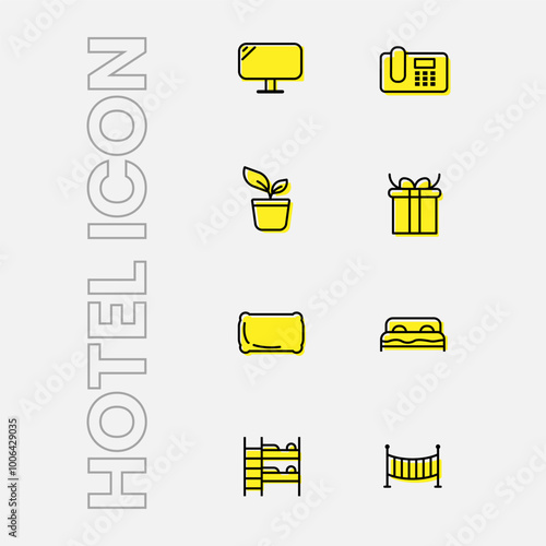 hotel theme icons various theme variations