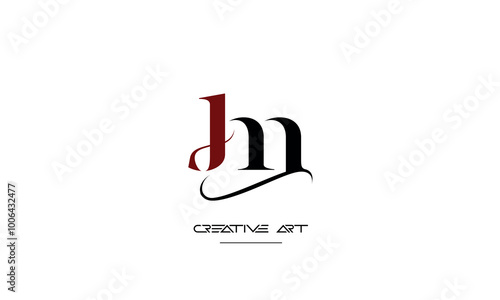 JM, MJ, J, M abstract letters logo monogram